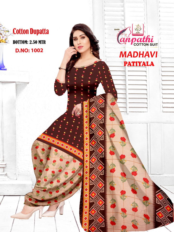 Ganpathi Madhavi Latest Casual Daily Wear Patiala Printed Cotton Dress Material Collection